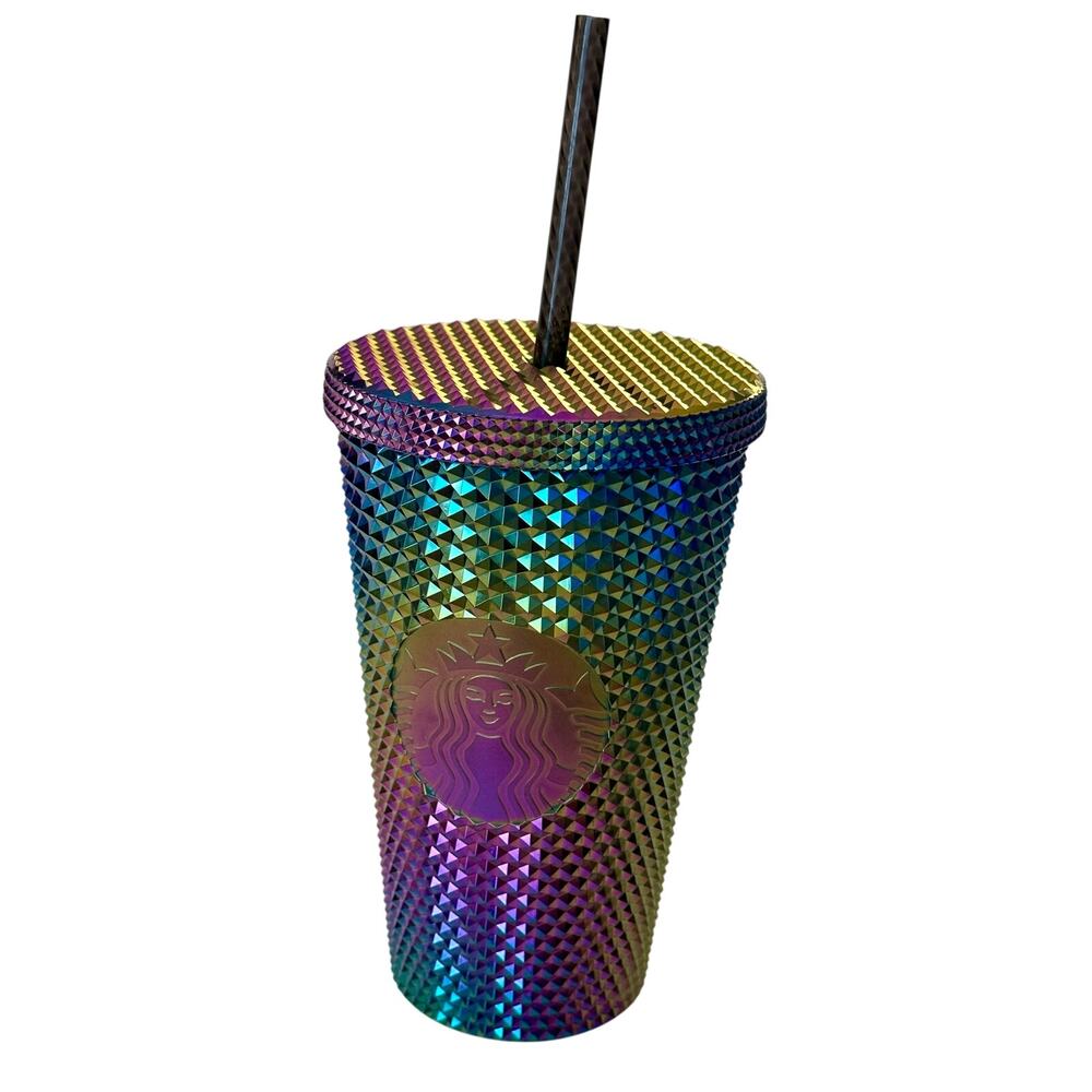 Starbucks 16oz Studded Oil Slick Cold Tumbler 2023 Coffee Drink Cup Collectable